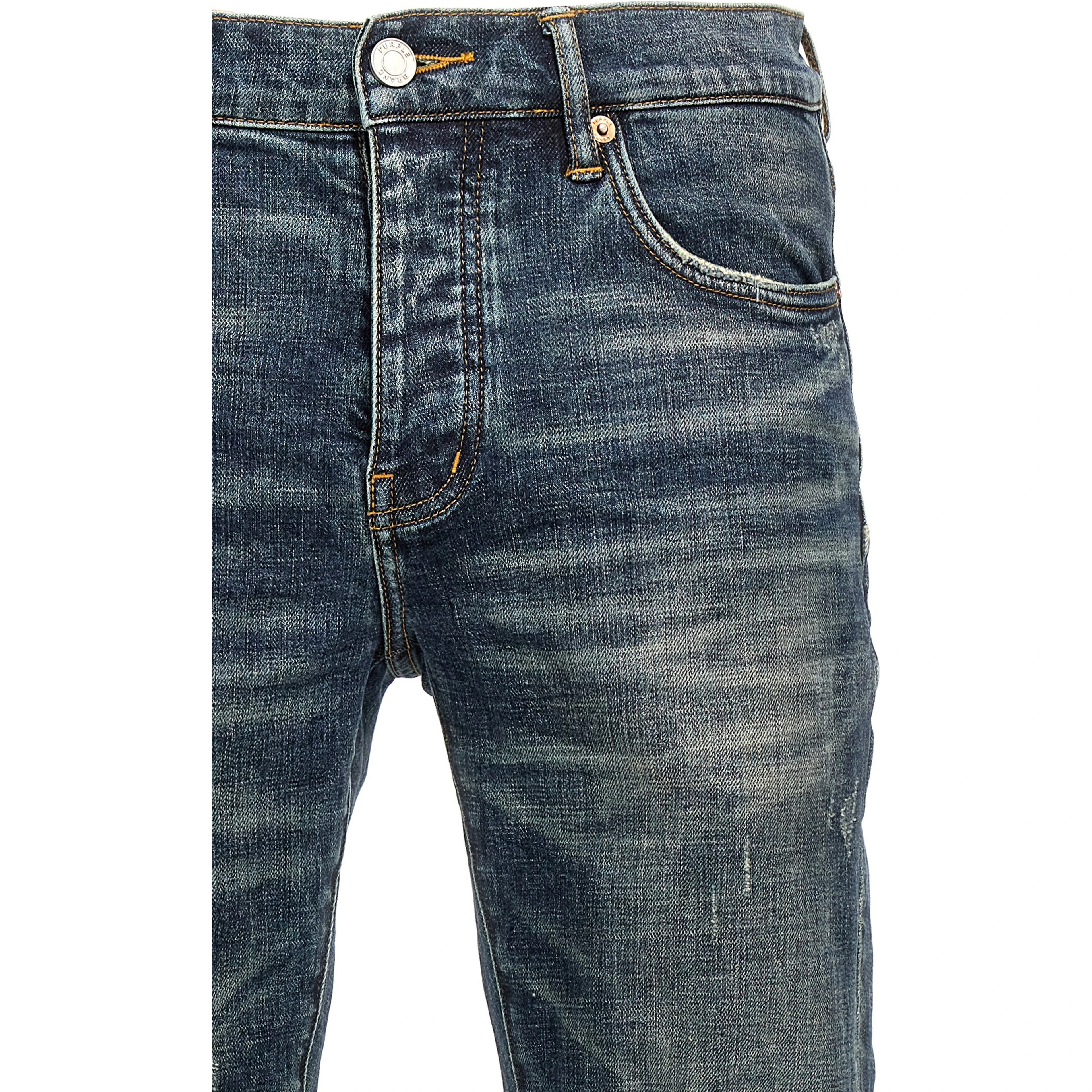 Blue Cotton Flared Jeans
