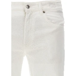 White Cotton Straight-Leg Jeans