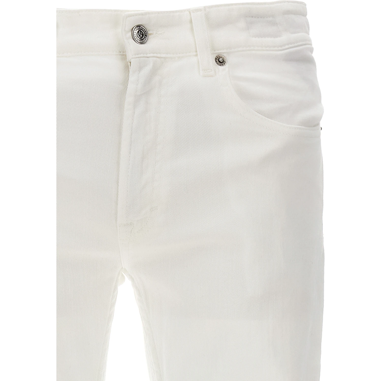 White Cotton Straight-Leg Jeans