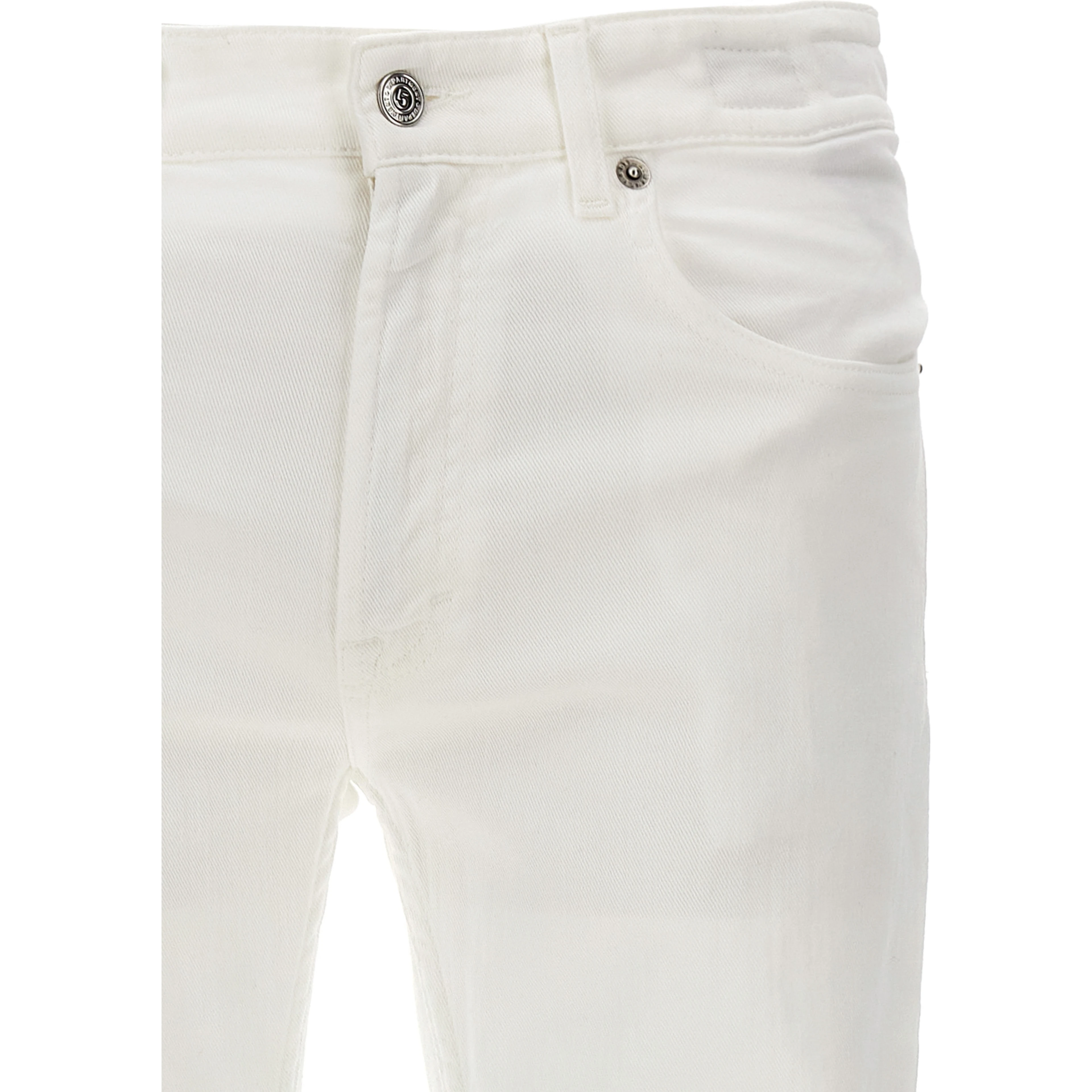 White Cotton Straight-Leg Jeans