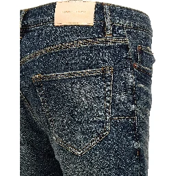 Blue Cotton Flared Jeans