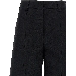 Black Cotton Casual Pants