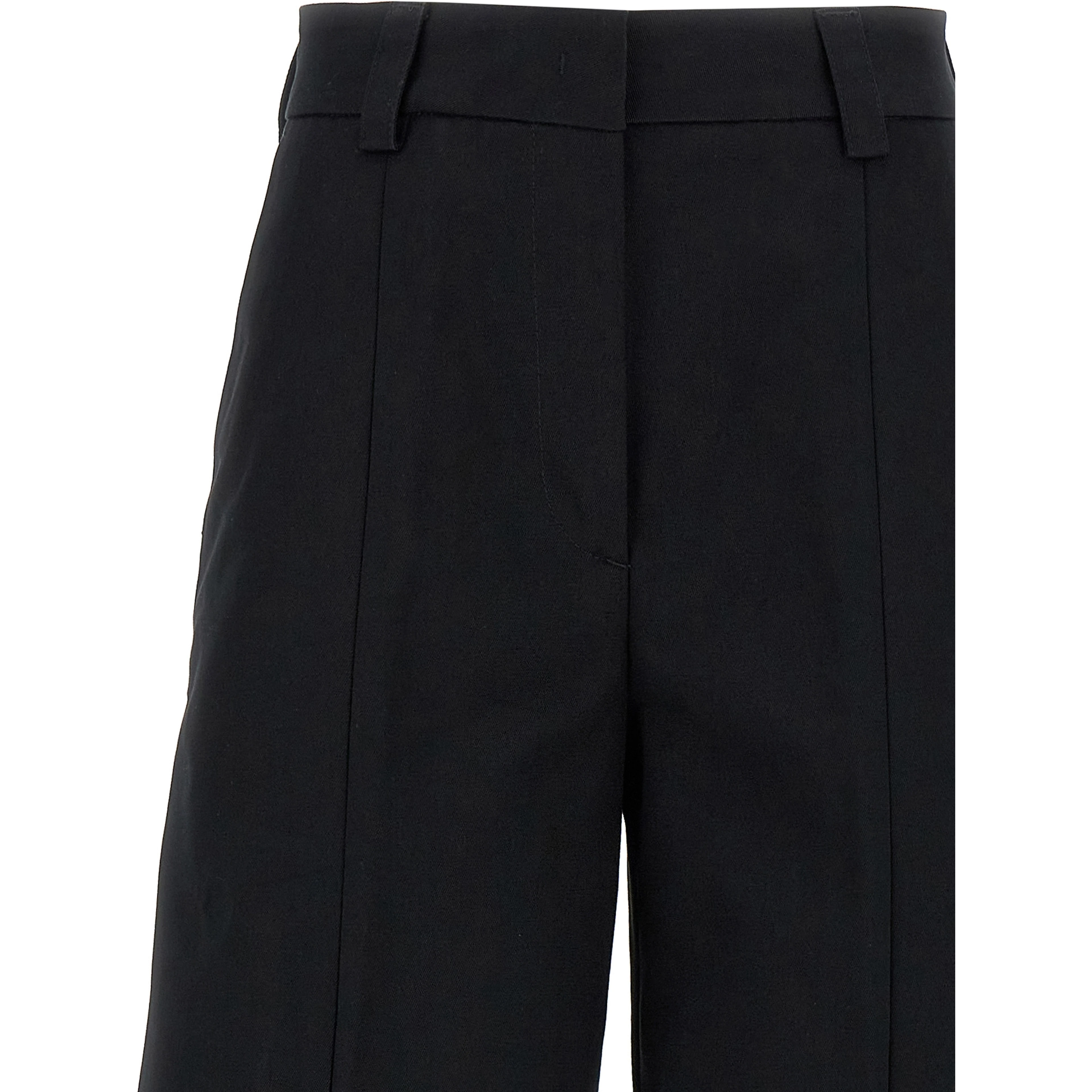 Black Cotton Casual Pants
