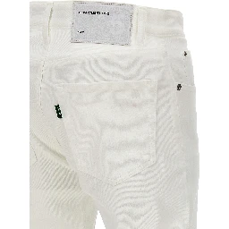 White Cotton Straight-Leg Jeans