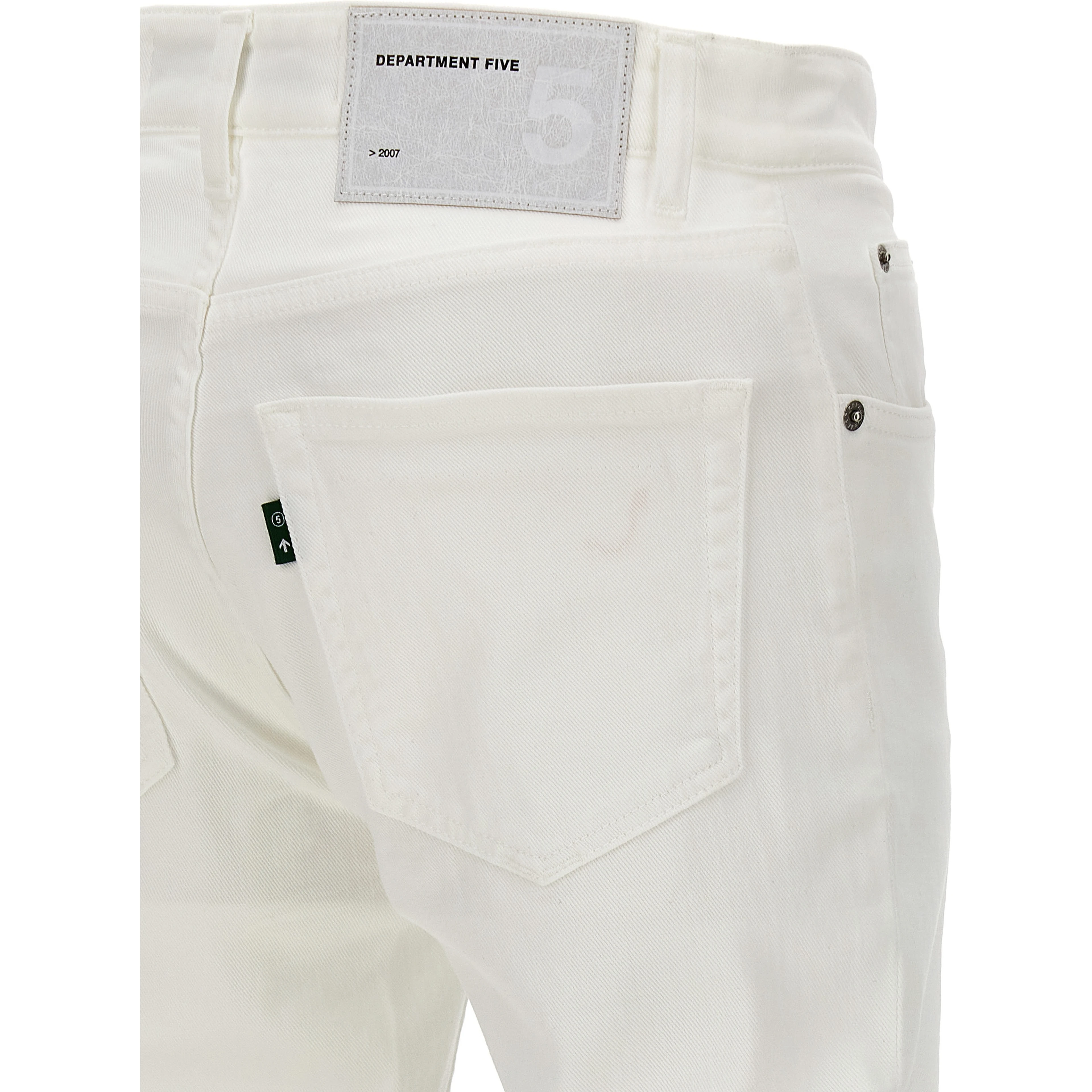 White Cotton Straight-Leg Jeans