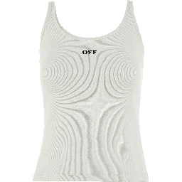 White Cotton Sleeveles T-Shirt