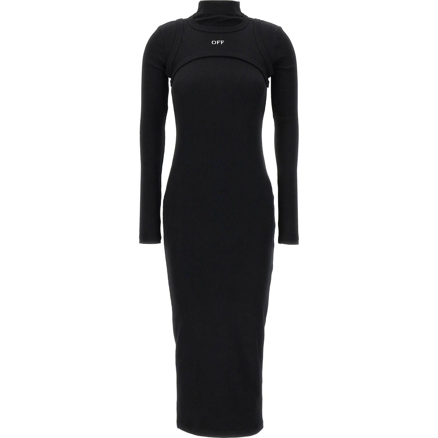 Black Cotton Midi Dress