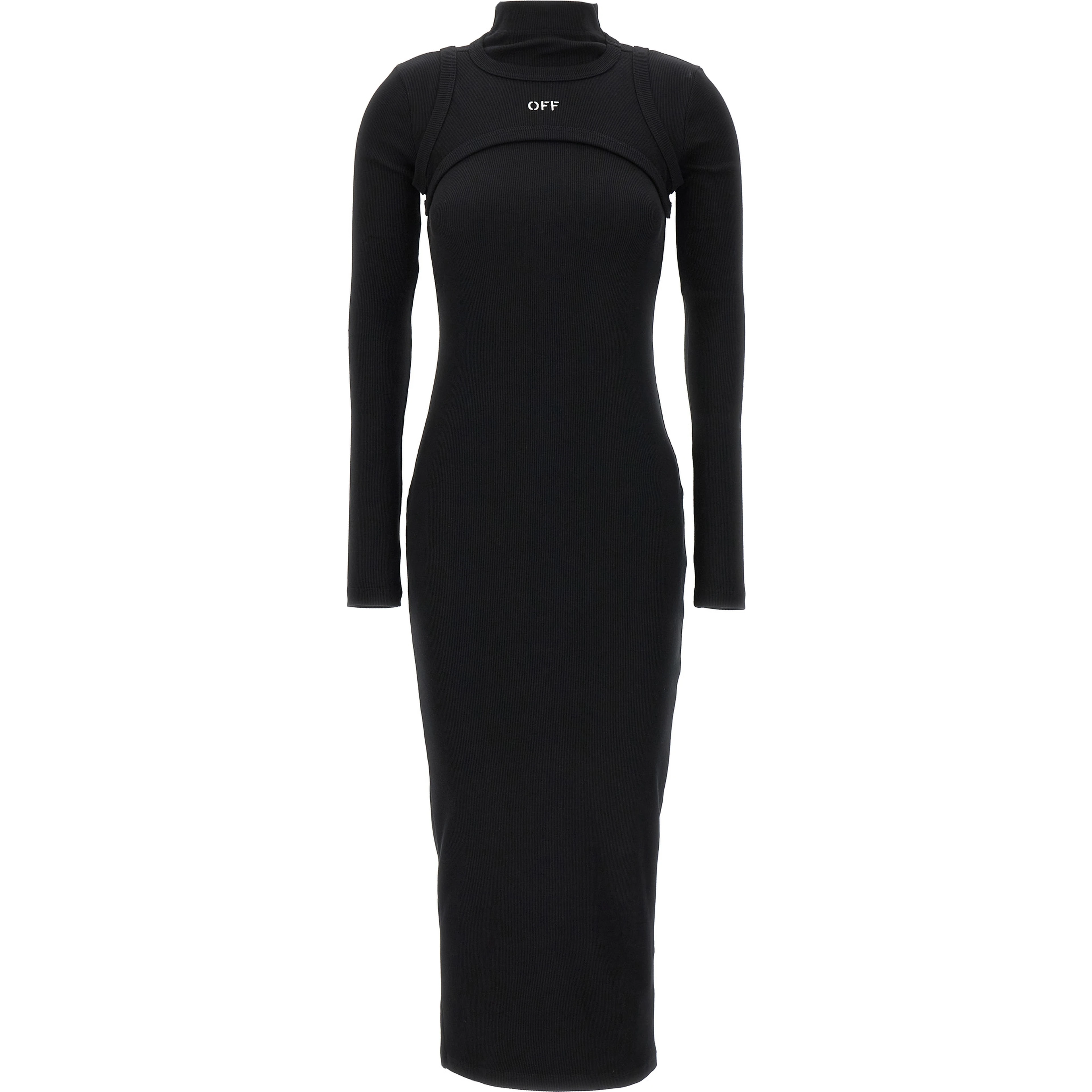 Black Cotton Midi Dress