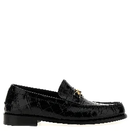Black Velvet Leather Slip-On Loafers