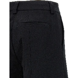 Black Cotton Casual Pants