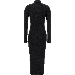 Black Cotton Midi Dress