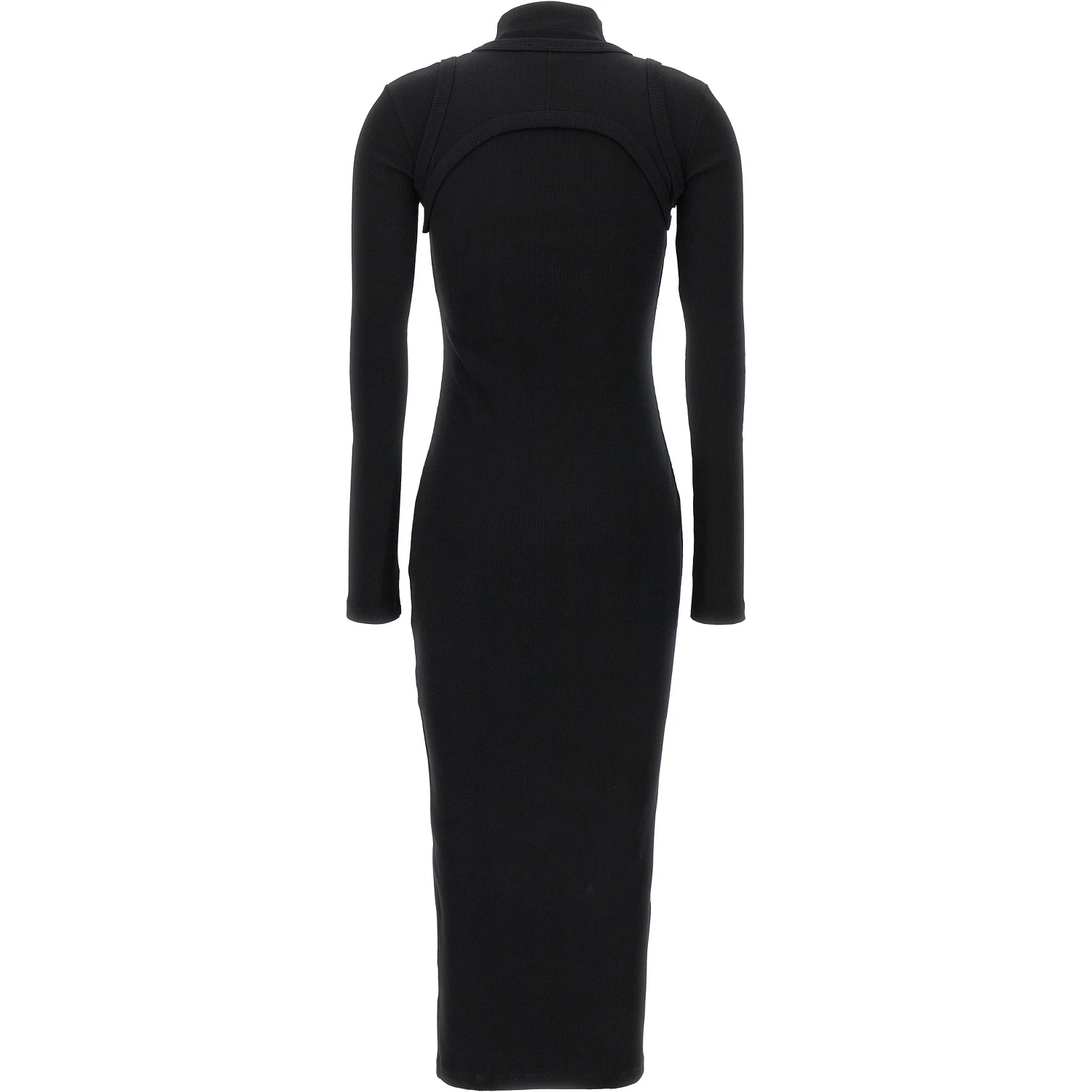 Black Cotton Midi Dress