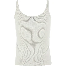 White Cotton Sleeveles T-Shirt