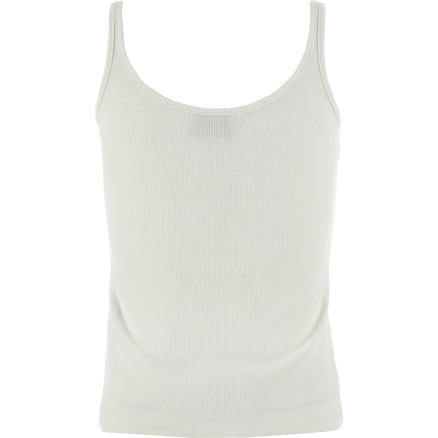 White Cotton Sleeveles T-Shirt