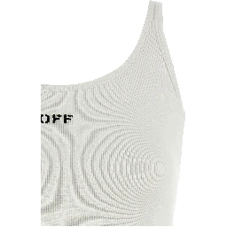 White Cotton Sleeveles T-Shirt