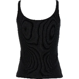 Black Cotton Sleeveles T-Shirt