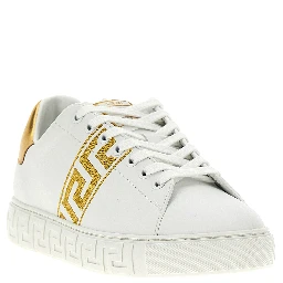 Gold Polyamide Low Top Sneakers