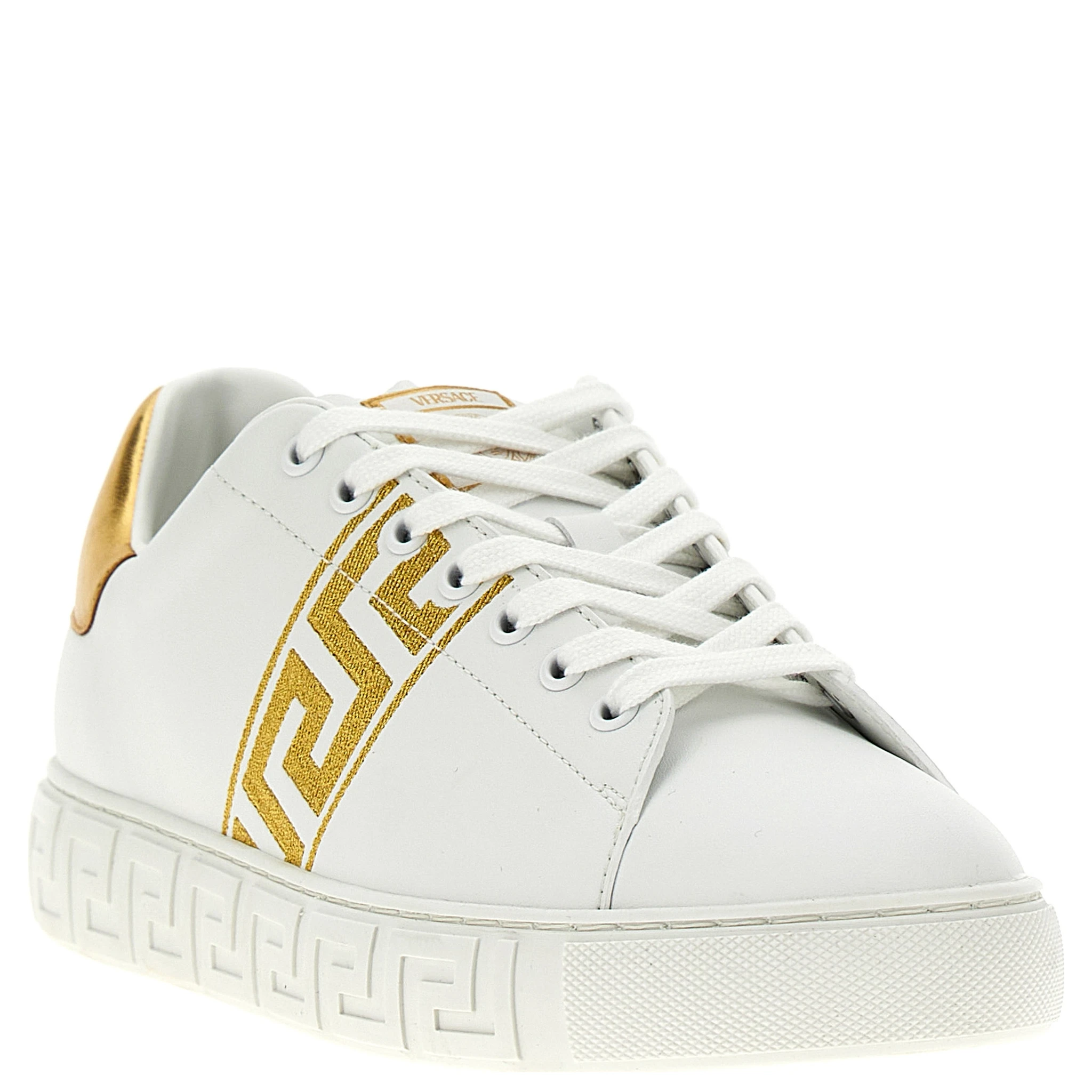 Gold Polyamide Low Top Sneakers