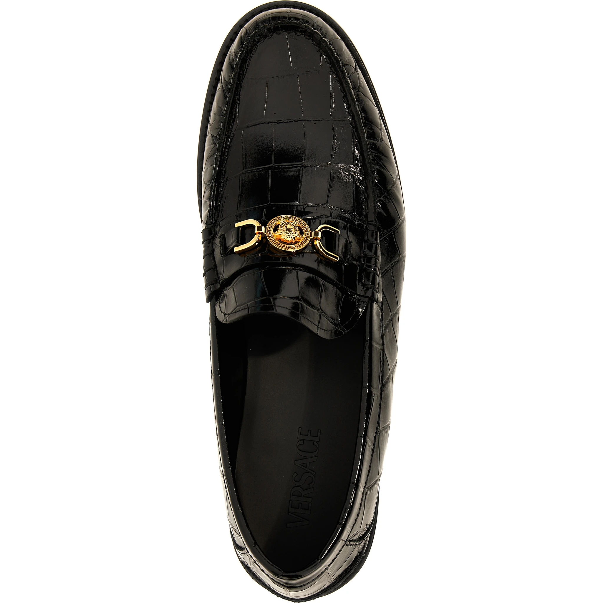 Black Velvet Leather Slip-On Loafers