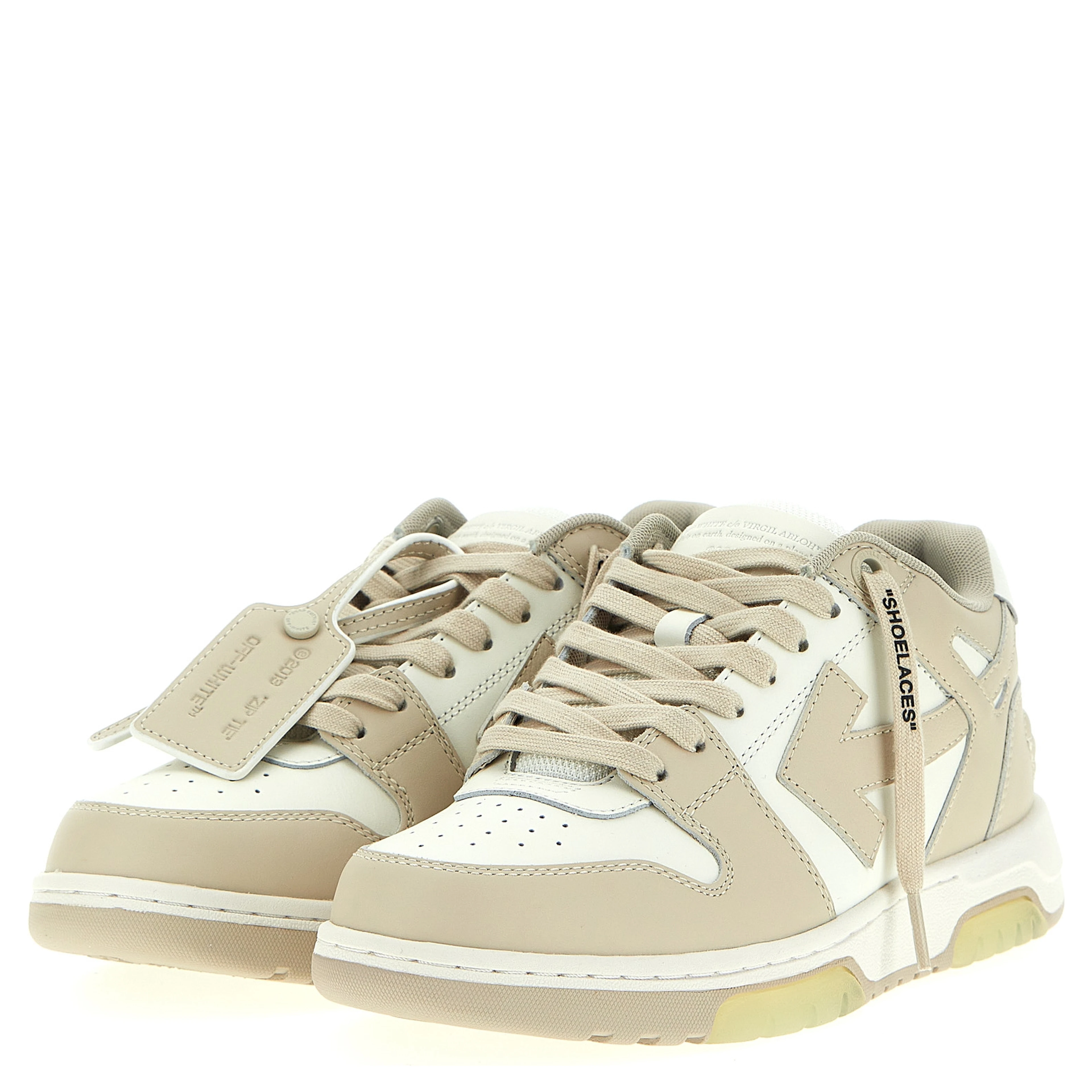 Beige Calfskin Low Top Sneakers
