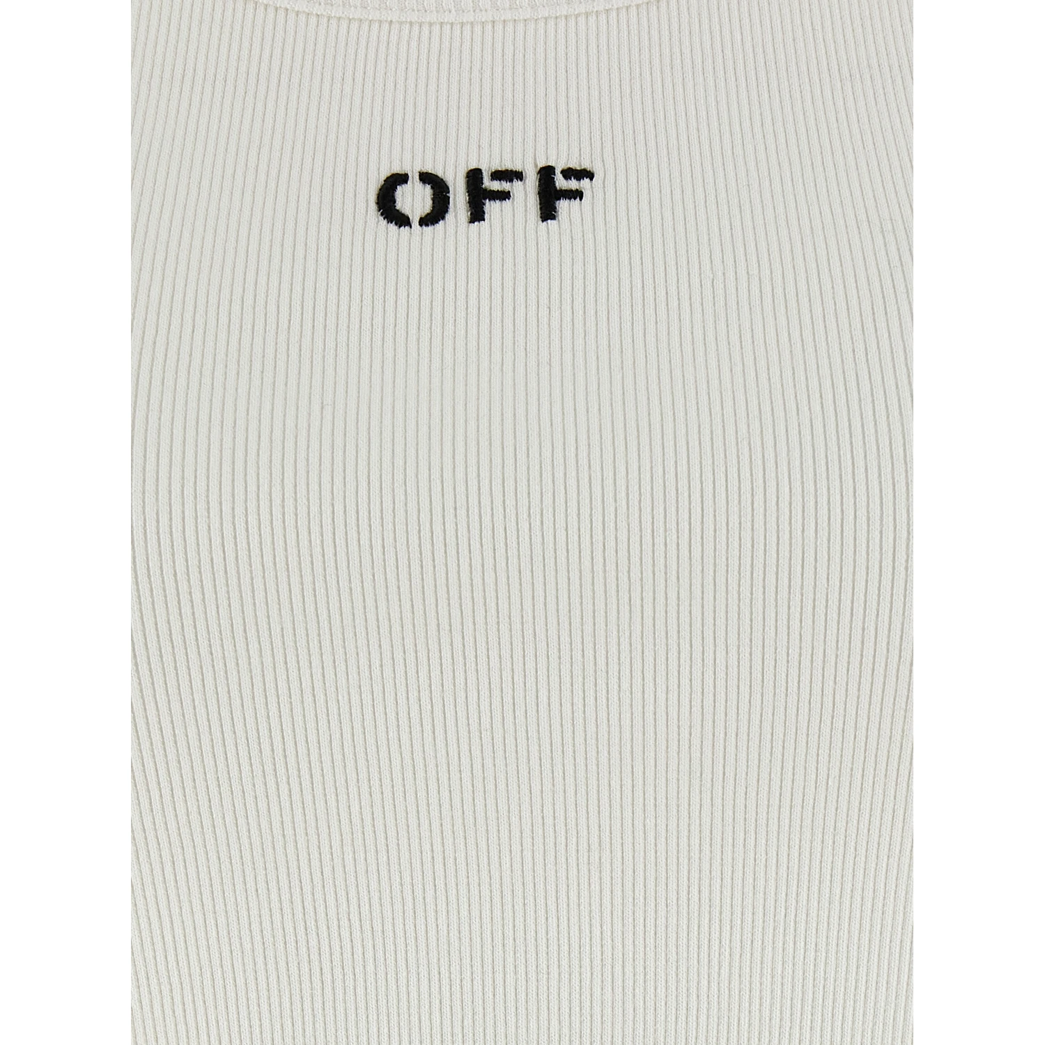 White Cotton Sleeveles T-Shirt