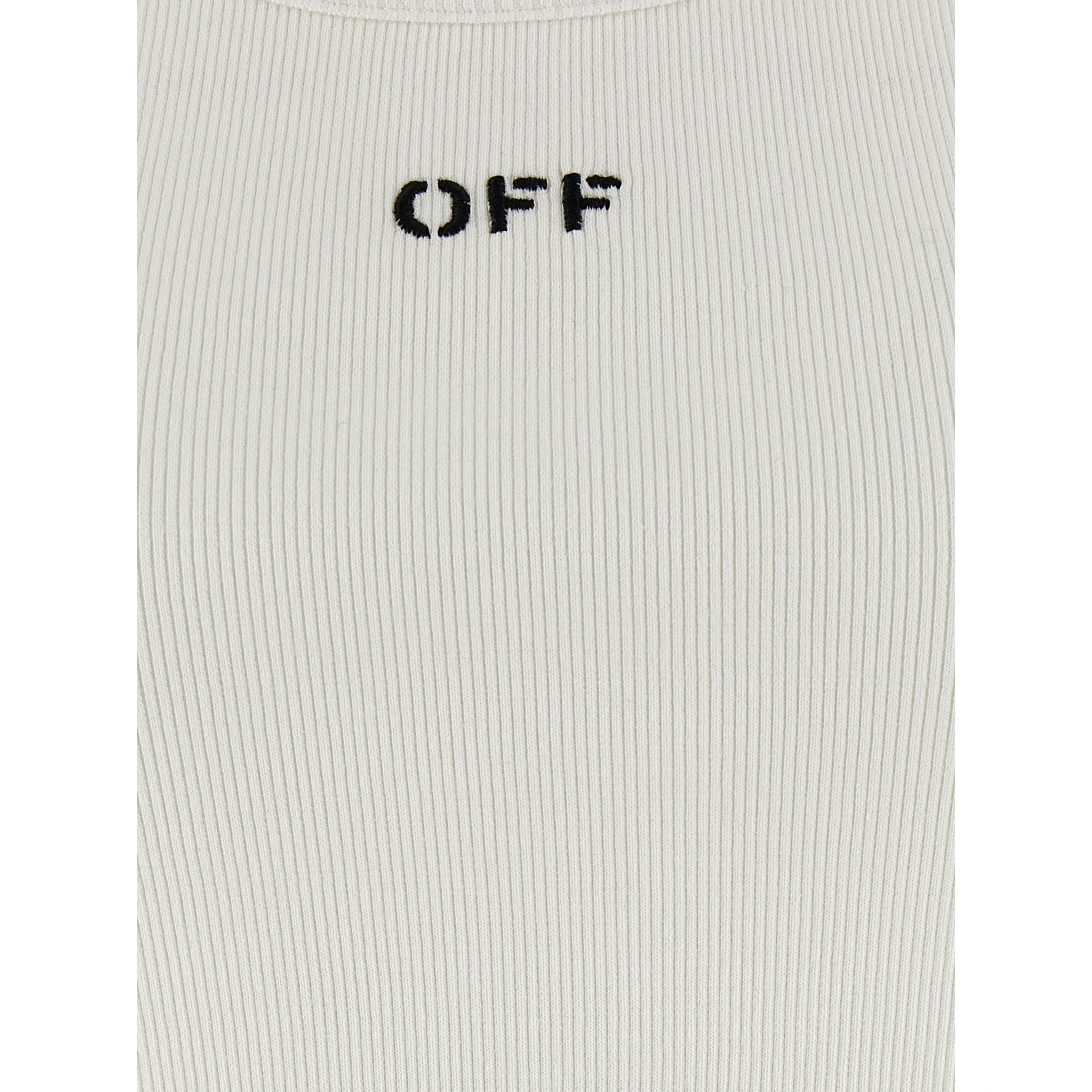 White Cotton Sleeveles T-Shirt