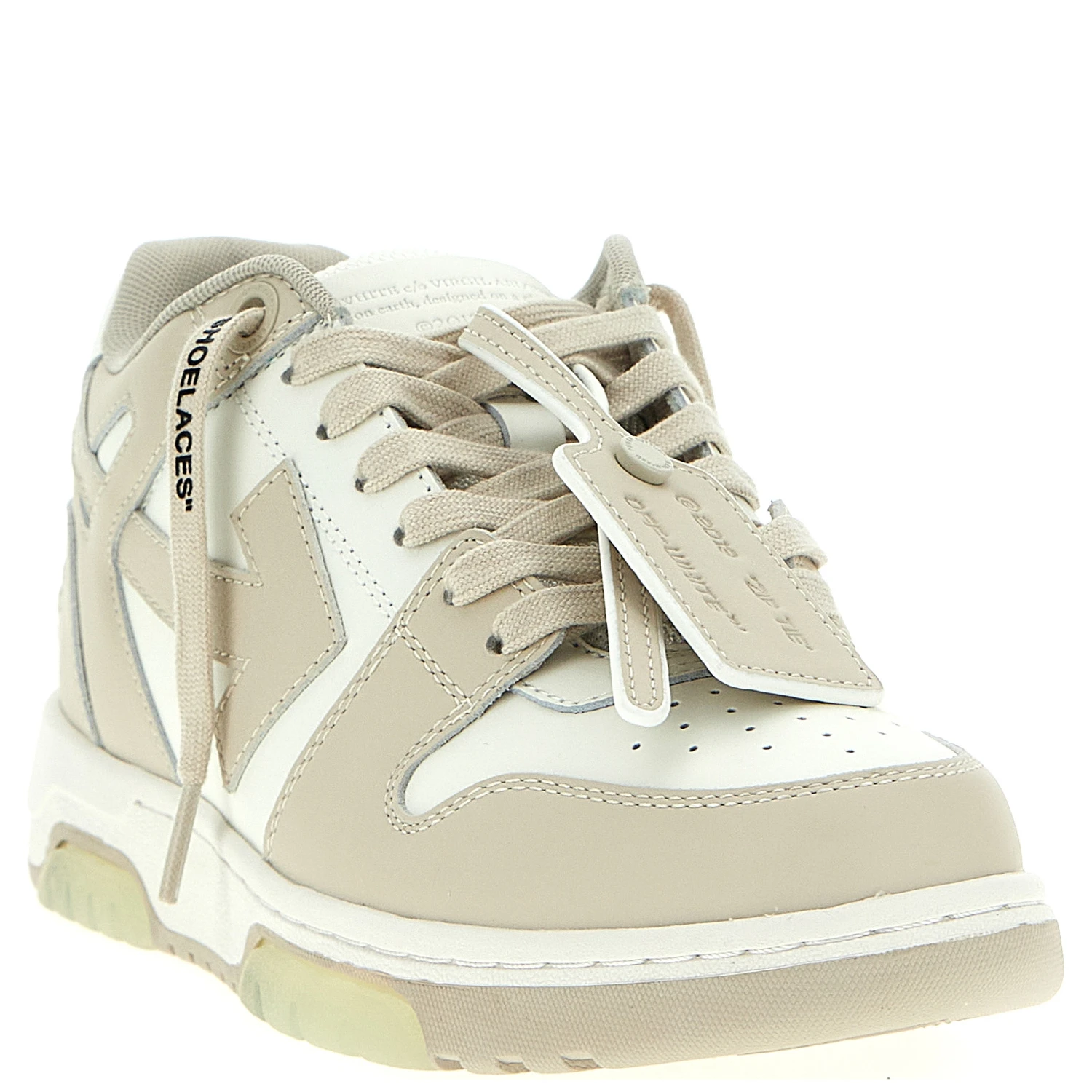 Beige Calfskin Low Top Sneakers