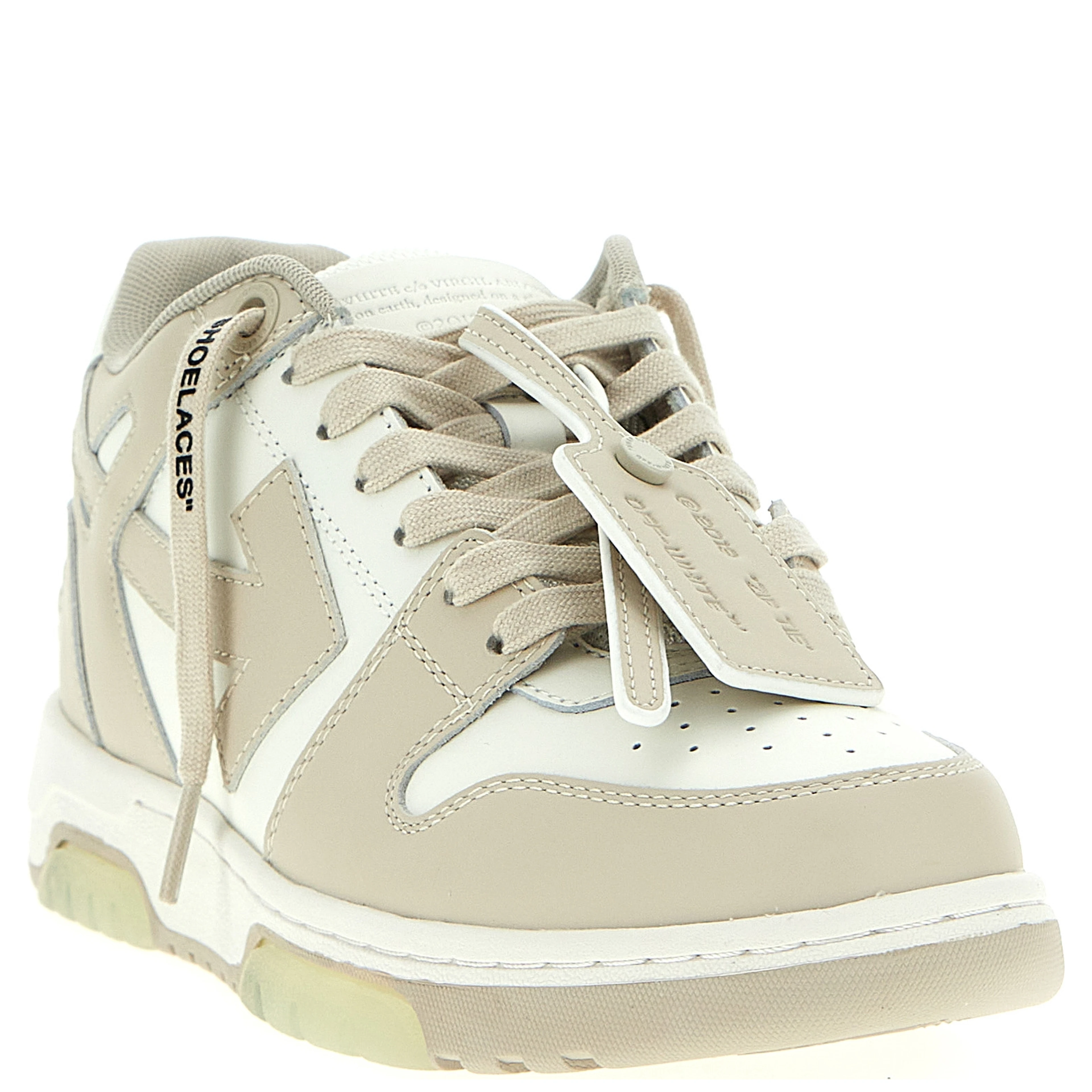 Beige Calfskin Low Top Sneakers