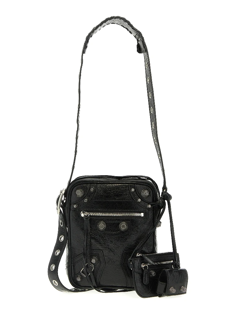 Black Lamb Leather Crossbody Bag