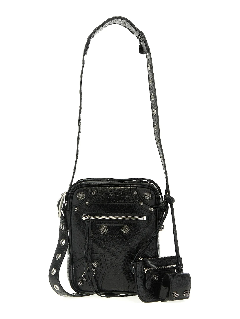 Black Lamb Leather Crossbody Bag