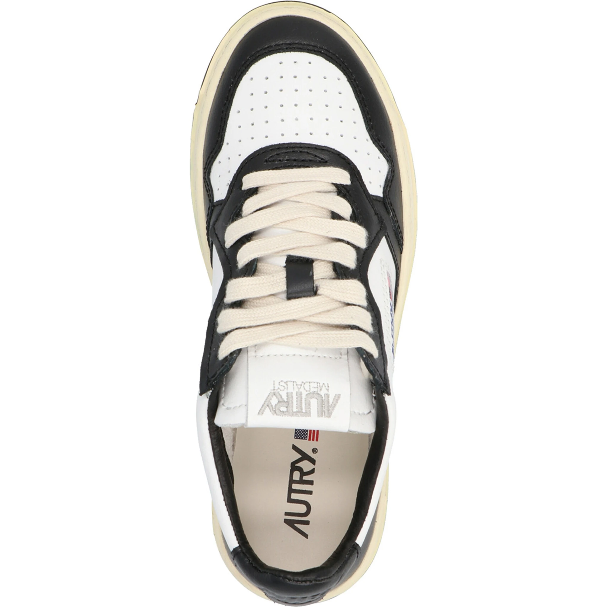 Bicolor Cowhide Low Top Sneakers