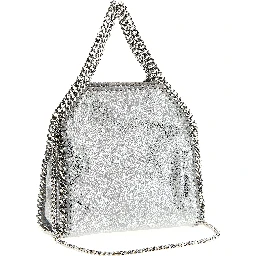 Silver Polyester Handbag