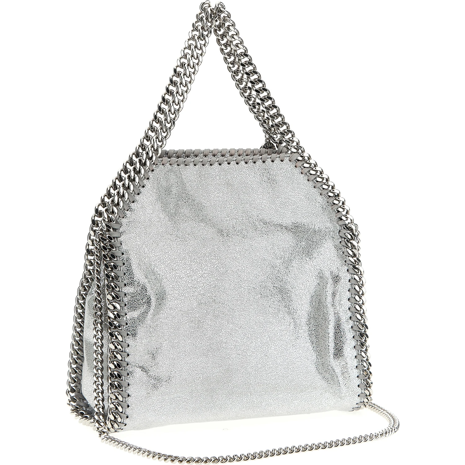 Silver Polyester Handbag
