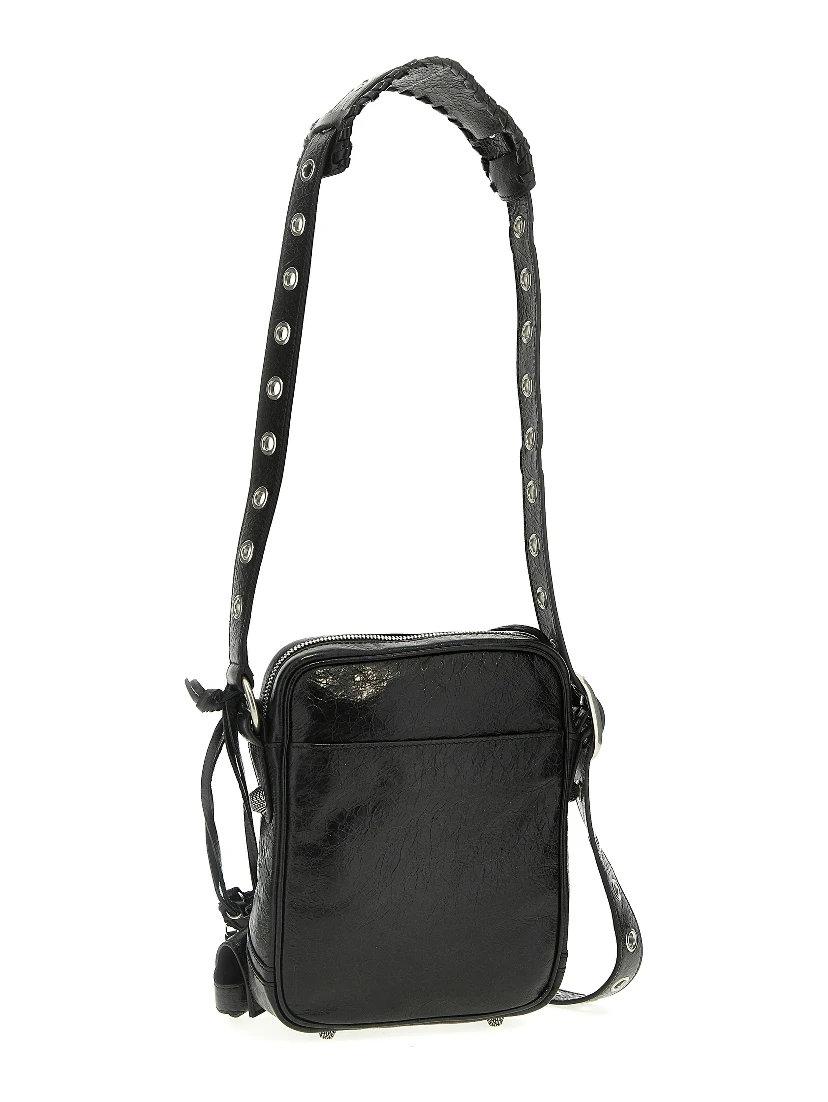 Black Lamb Leather Crossbody Bag