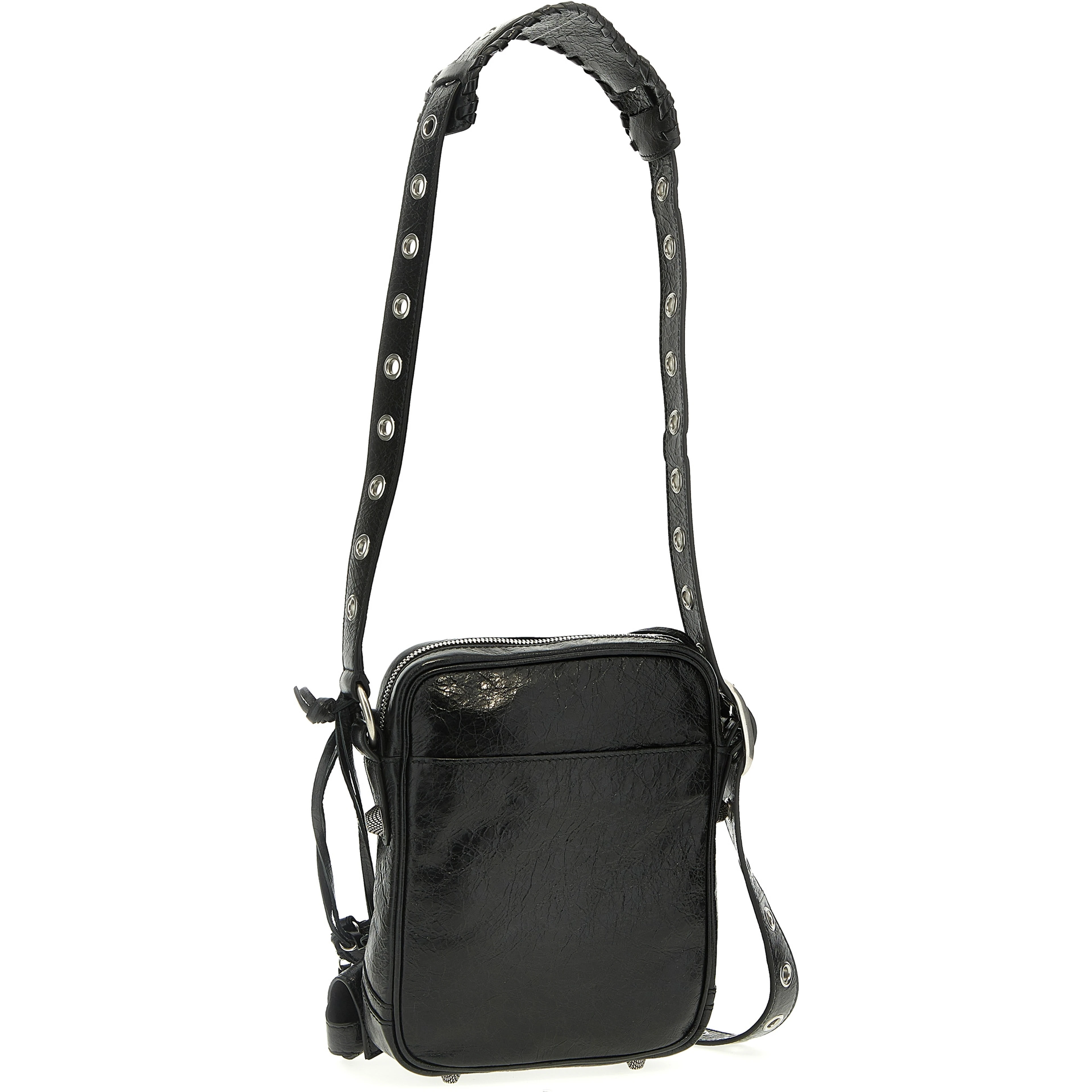 Black Lamb Leather Crossbody Bag