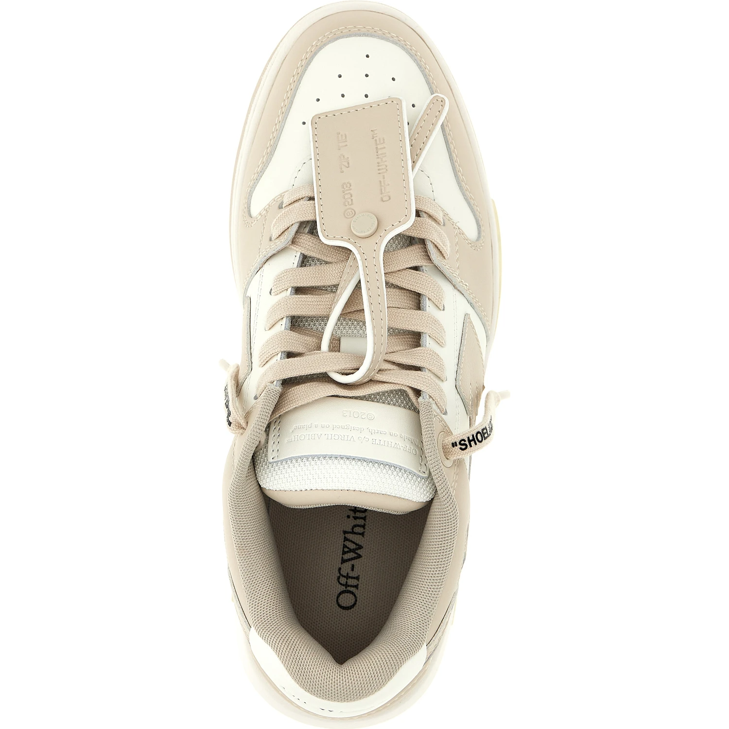 Beige Calfskin Low Top Sneakers