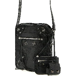 Black Lamb Leather Crossbody Bag
