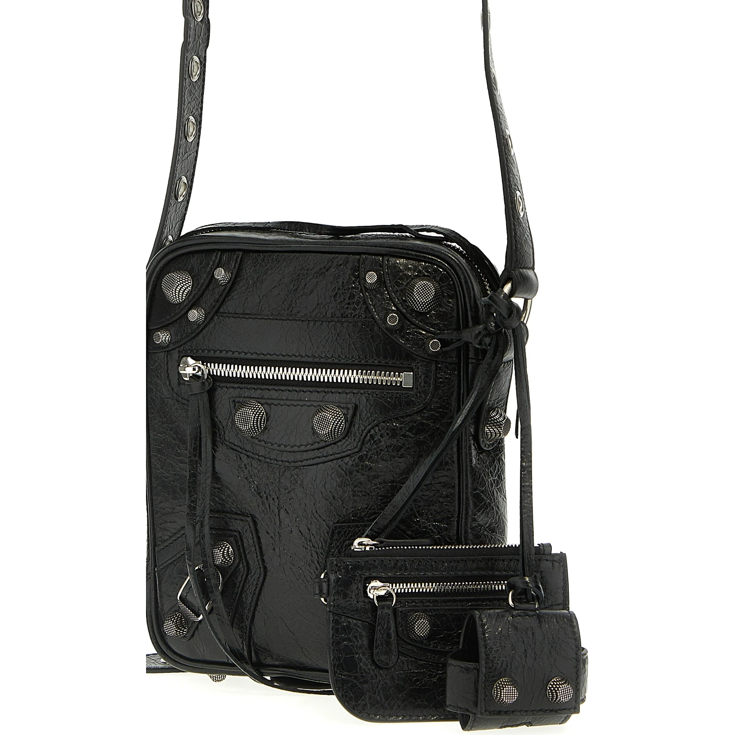 Black Lamb Leather Crossbody Bag