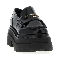 Black Cowhide Platform Loafers