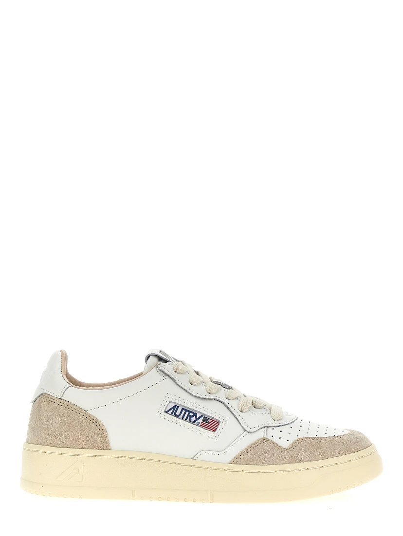 Beige Cowhide Low Top Sneakers