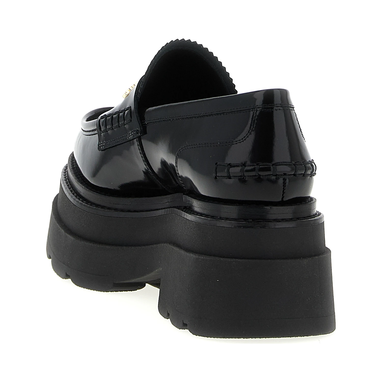 Black Cowhide Platform Loafers