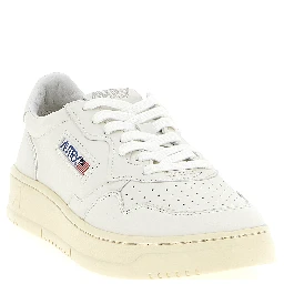 White Goatskin Low Top Sneakers