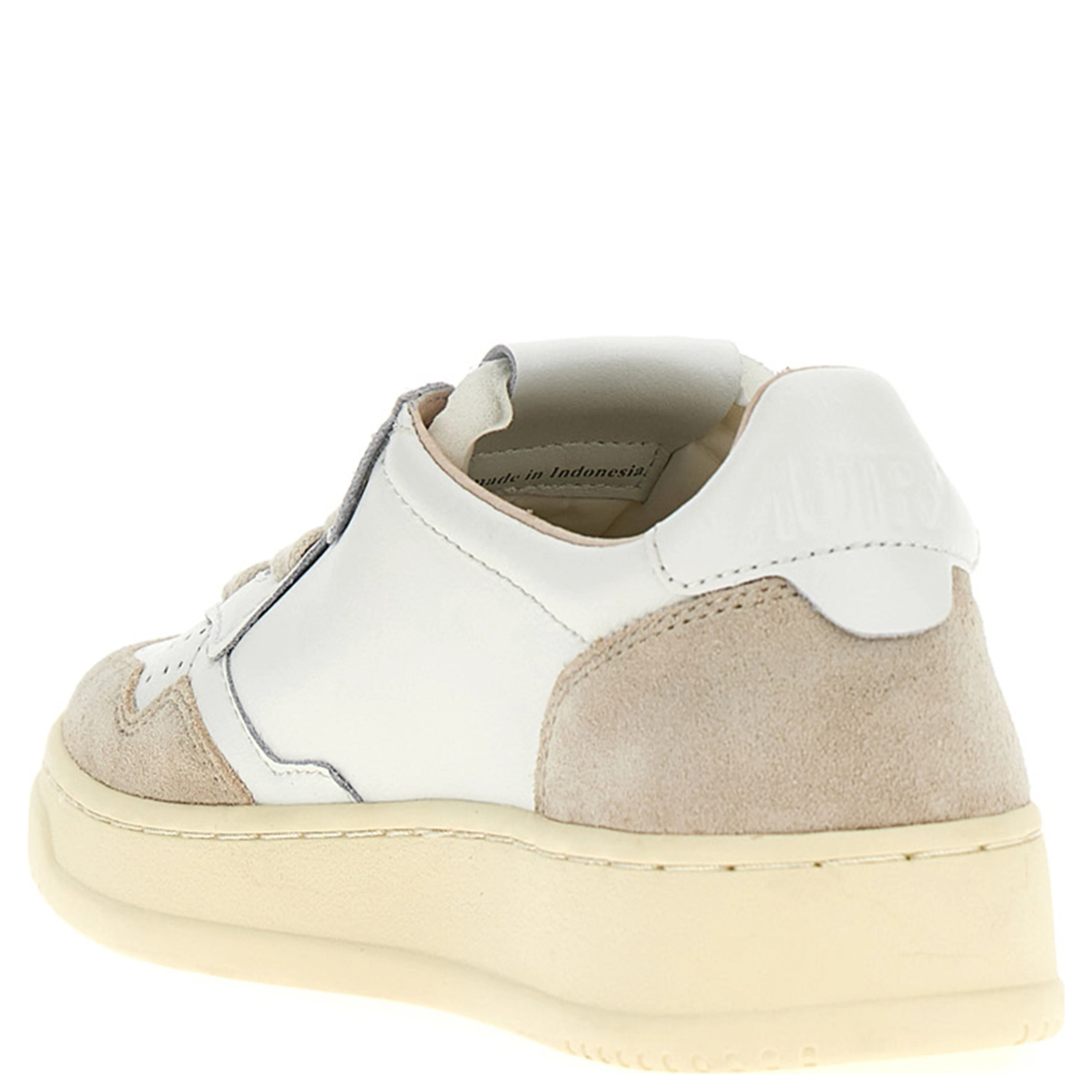 Beige Cowhide Low Top Sneakers