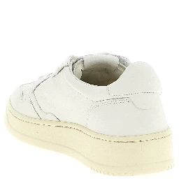 White Goatskin Low Top Sneakers