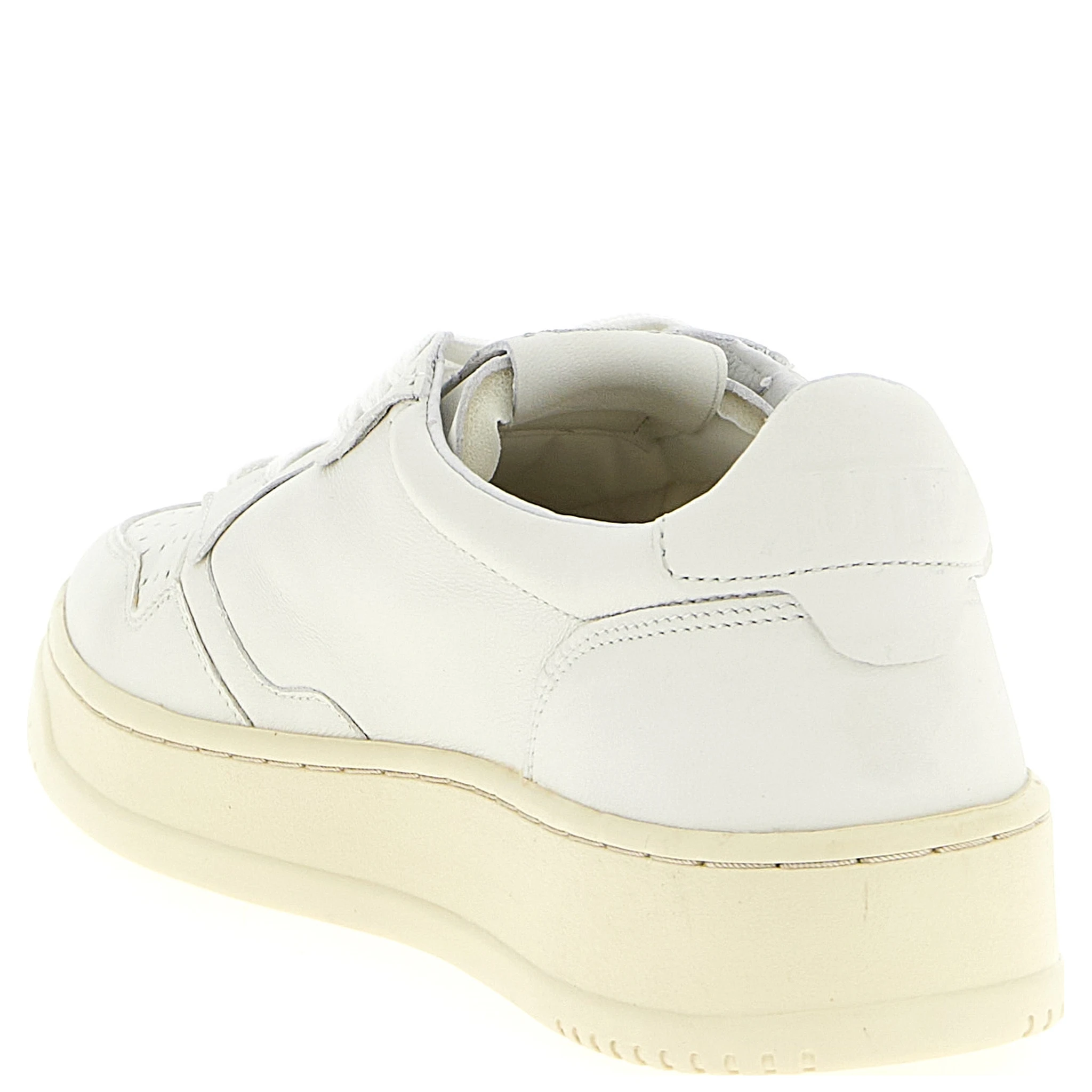 White Goatskin Low Top Sneakers