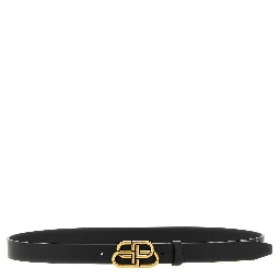 Black Calfskin Thin Belt