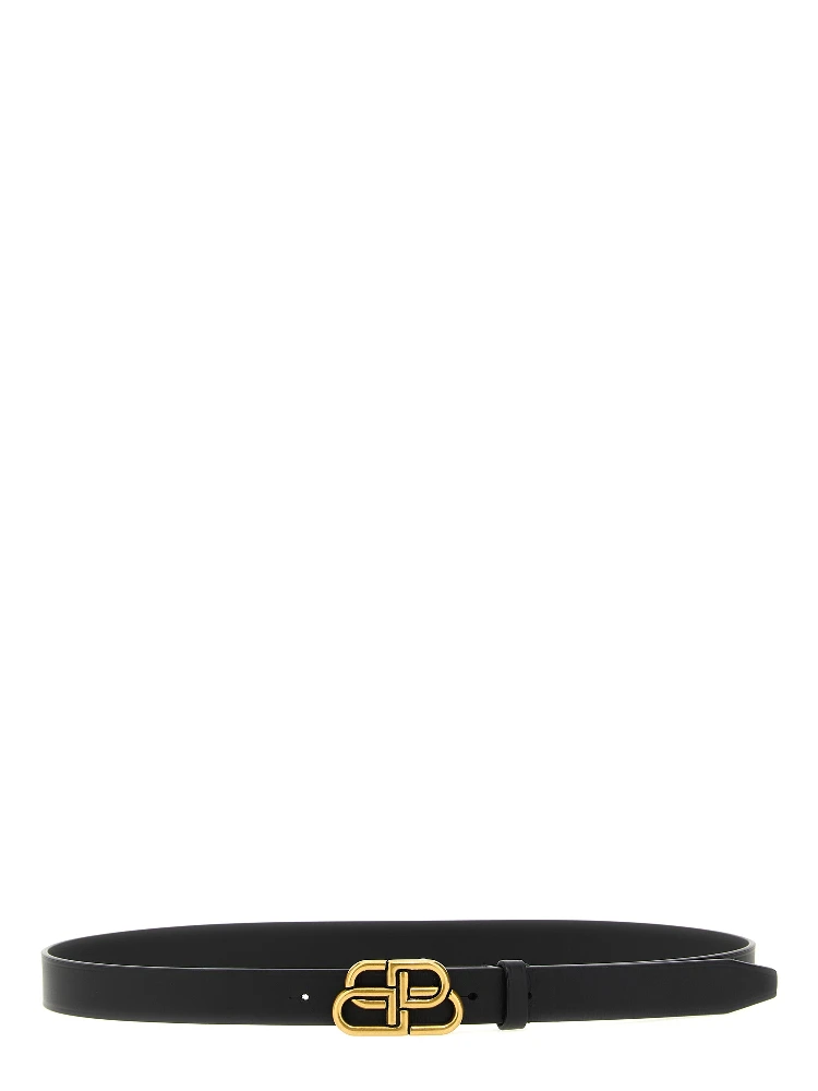 Black Calfskin Thin Belt