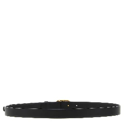Black Calfskin Thin Belt