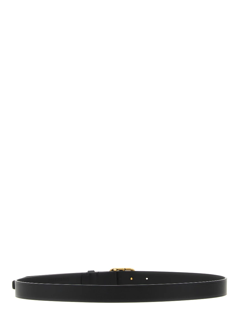 Black Calfskin Thin Belt