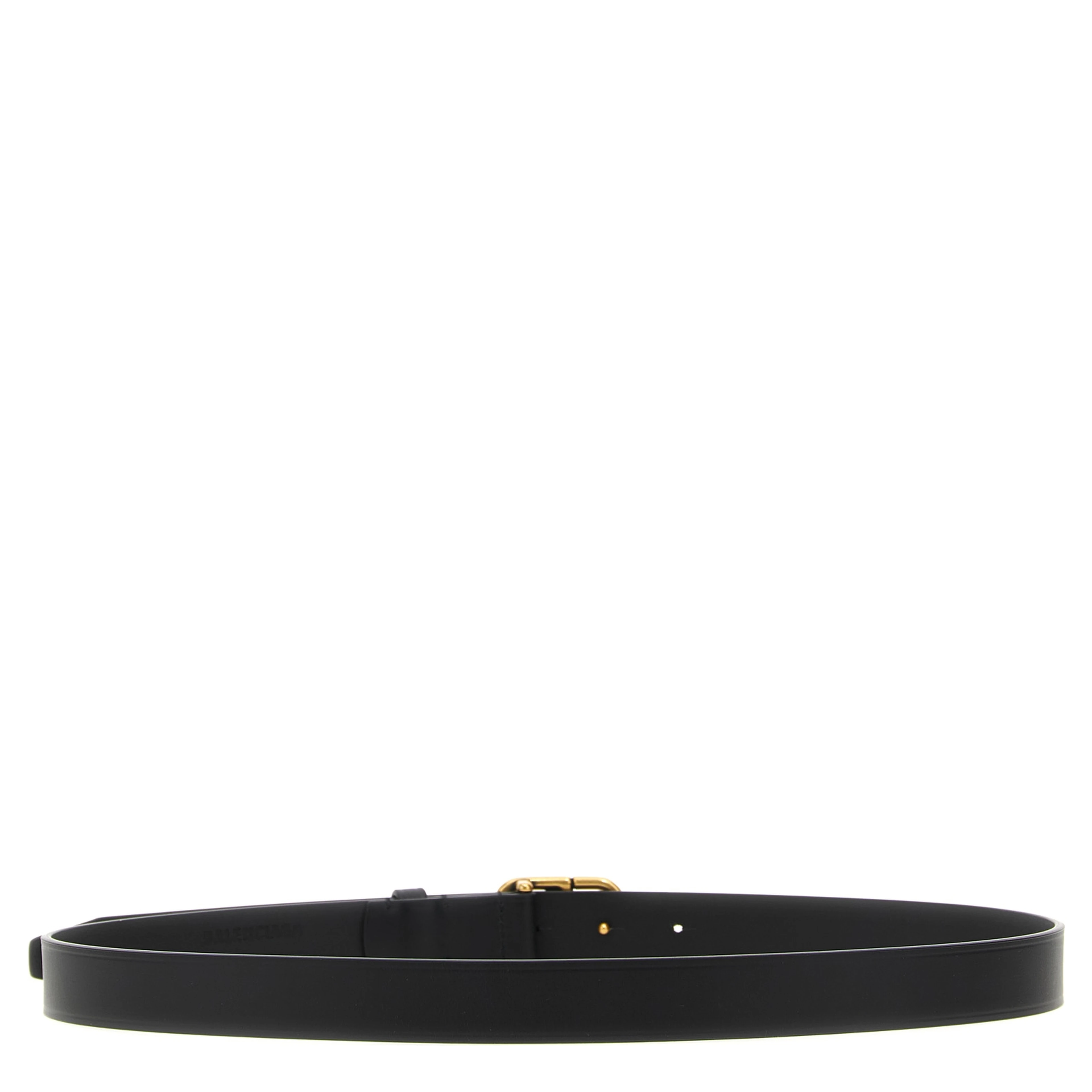 Black Calfskin Thin Belt